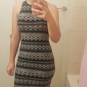 Iris Black and White Skinny Maxi Dress Size M